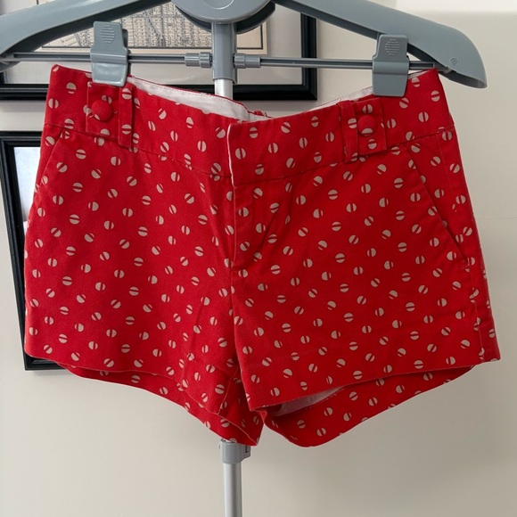 Banana Republic Red Geometric Shorts, Size 2 - Picture 2 of 9